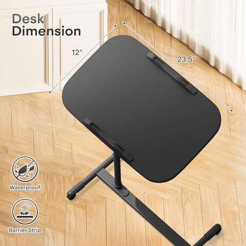 Athena Collection Adjustable Standing Desk Overbed Table with Wheels, Black | Height Adjustability(24"-36"), Smooth-rolling Casters, Rolling Lab Cart with Large Tabletop for Office, Hospital, Clinic - color: Black, size: without Mouse Pad