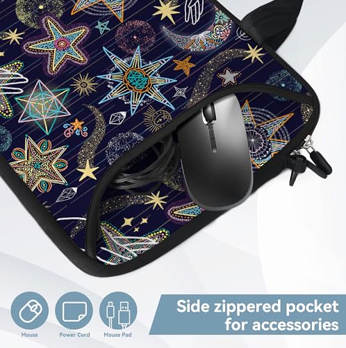 10 inch Messenger Bag Carrying Case with Handle Accessory Pocket Fits 7 to 10-Inch Laptops/Notebook/Kids Tablet (7-10.2 inch, Stars) - color: Stars, size: 7-10.2 inch
