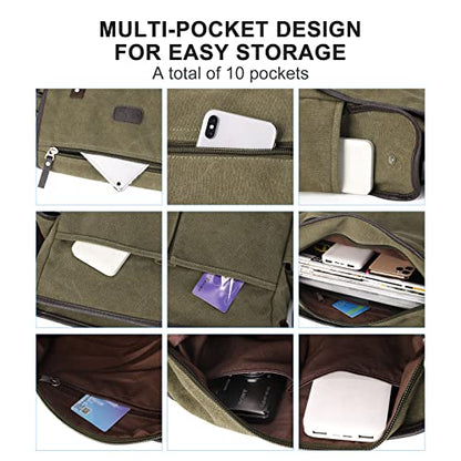 Messenger Bag Men,Waterproof Crossbody Bag,Satchel Shoulder Bag | Waterproof - color: A-smoke-cyan-canvas