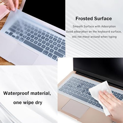 EKIND 2 Sheets Universal Waterproof and Dustproof Keyboard Cover for 12-14 Inch Laptops, with Keypad Keyboard Cover Size (L:12.2" x W:5.08"), Ultra Thin Silicone Skin Protector (Blue)