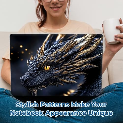 Reusable Universal Laptop Skin Sticker, Cut to Fit for 11.6–15.6 Inch Laptops, Waterproof Protective Film, No-Residue - Golden Dragon - color: Golden Dragon