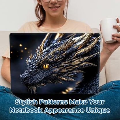 Reusable Universal Laptop Skin Sticker, Cut to Fit for 11.6–15.6 Inch Laptops, Waterproof Protective Film, No-Residue - Golden Dragon - color: Golden Dragon