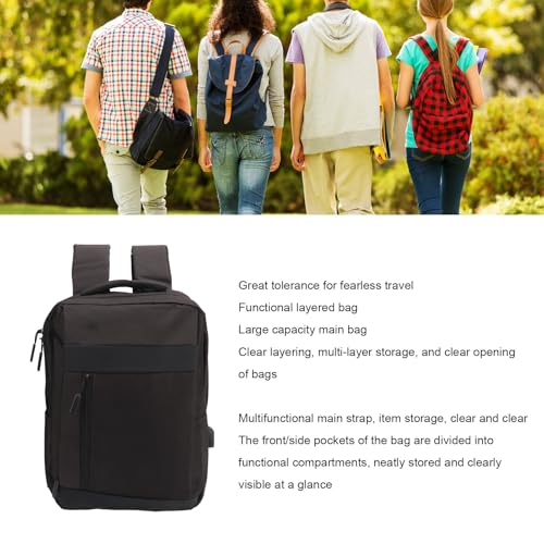 Extra Large Capacity Business Laptop Backpack, Multi Layer Large Capacity Business Laptop Bag with USB Charging Port, Unisex (Black)