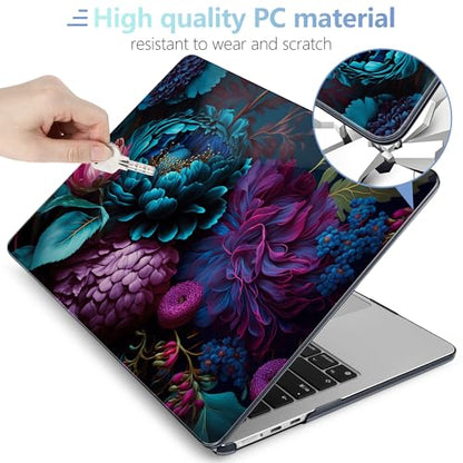 MEEgoodo Case for M5/M4/M3/M2 MacBook Air 13 inch Case 2026 2025 2024 2022, Fit Model A3449/A3240/A3113/A2681, Laptop Hard Shell Compatible with MacBook Air 13.6-inch, Beautiful Fantasy Flower - color: Beautiful Fantasy Flower
