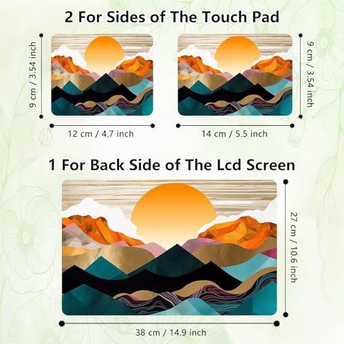 Laptop Skin Sticker Decal, Universal Reusable Vinyl Laptop Cover for 12" 13" 14" 15" 15.4" 15.6" Notebook PC, Reusable Waterproof Scratch-Resistant with 2 Wrist Pads,Art Mountain Abstract Watercolor - color: Art Mountain Abstract Watercolor