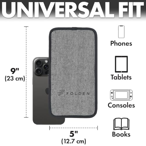 Airplane Phone Holder - Foldable Phone Stand for Plane Travel | Tweed Design,Tabletop Mount Desk, Plane Tray Seat back, Treadmill, Fits iPhone Cell Phone, 9 x 4.3 in - color: Tweed, size: Large