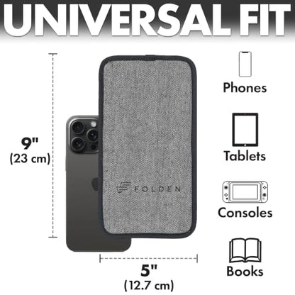 Airplane Phone Holder - Foldable Phone Stand for Plane Travel | Tweed Design,Tabletop Mount Desk, Plane Tray Seat back, Treadmill, Fits iPhone Cell Phone, 9 x 4.3 in - color: Tweed, size: Large