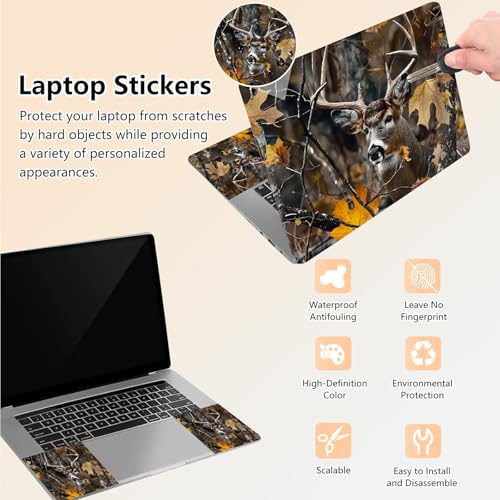 Laptop Skin Sticker Decal 15.6 Inch,12 13 13.3 14 15 15.6 in Laptop Netbook Skins for Notebook,Art Decal Removable Waterproof Scratch Resistant,Universal Vinyl Cover,Forest Deer - color: Forest Deer