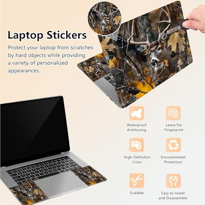 Laptop Skin Sticker Decal 15.6 Inch,12 13 13.3 14 15 15.6 in Laptop Netbook Skins for Notebook,Art Decal Removable Waterproof Scratch Resistant,Universal Vinyl Cover,Forest Deer - color: Forest Deer