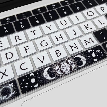 Cute Keyboard Cover for 2021 2020 MacBook Air 13 inch (Model: A2179 A2337) M1 Chip, Silicone Protective Skin, Sun and Moon - color: Sun and Moon