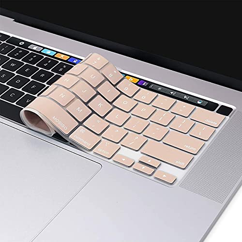MOSISO Keyboard Cover Compatible with MacBook Pro 13 inch M2 M1 | 2023-2020 A2338 A2289 A2251&Compatible with MacBook Pro 16 2020 2019 A2141 Touch ID, Protective Silicone Skin, Camel - color: Camel