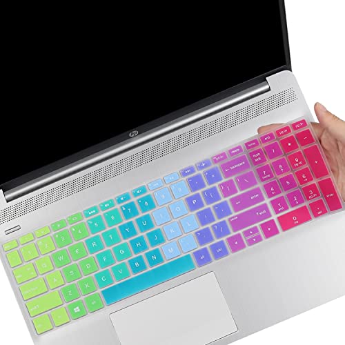 Keyboard Cover for 15.6 17.3 HP Laptop 15-dy 17-by/bs/ca 15-dy5058cl 15-dy5023st 15-dy2035tg 15-dy5023st 15-dy1036nr 17-by1022cl 17-by1053dx by1022cl by4061nr 17-by4623dx 17-ca0095nr 17-bs011dx - color: Rainbow