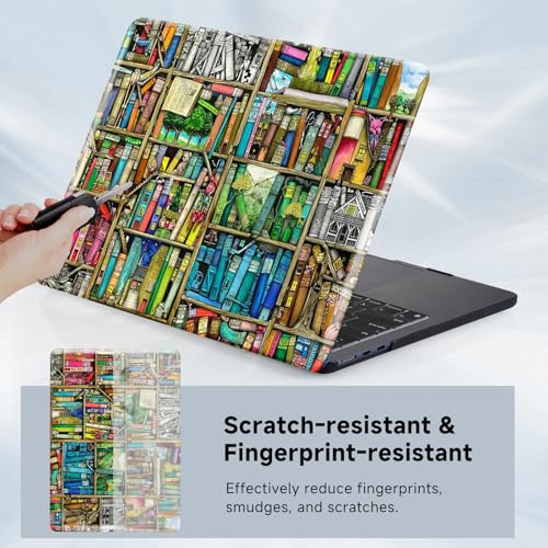 Compatible with MacBook Air 13 inch Case 2021 2020 2019 2018 Release A2337 M1 A2179 A1932, Funut Laptop Plastic Hard Shell Case Protective Cover for MacBook Air 13 with Touch ID, Bookshelf - color: 01 Bookshelf, size: Mac Air 13" 2018-2022(A1932/A2179/A23
