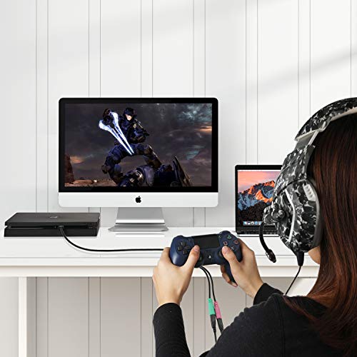 Long USB Audio Adapter with 3.5mm Jack External USB Sound Adapter - 1.2M | USB External Stereo Sound Card with 3.5mm Earphone and Microphone for PS4, PS5, Windows, Mac, Linux, Plug and Play - size: 47 inch / 120 cm
