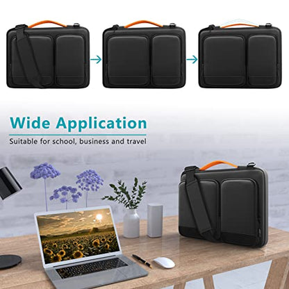 Alfheim Laptop Bag 14-14.2 inch Laptop Cover, 360° Protective Waterproof Shockproof Lightweight MacBook Air 15 Notebook Briefcase, Compatible with ASUS Lenovo Dell Samsung - color: Dark Grey, size: 14"
