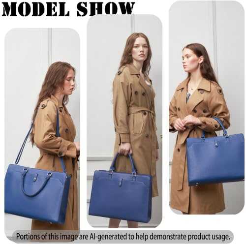 YZAOLL 15.6 Inch Laptop Bag for Women Work Tote Briefcase for Teacher Purse - color: Darkblue