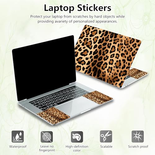 Laptop Skin Sticker Decal, Universal Reusable Vinyl Laptop Cover for 12" 13" 13.3" 14" 15" 15.4" 15.6" Notebook PC, Reusable Waterproof Scratch-Resistant with 2 Wrist Pads,Leopard Prints - color: Leopard Prints