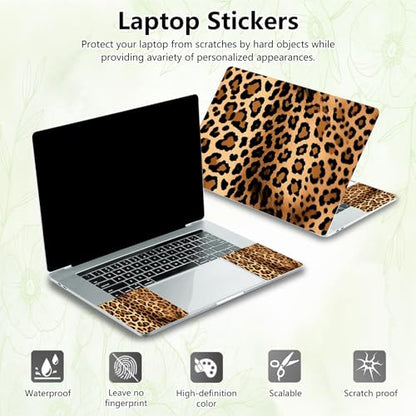 Laptop Skin Sticker Decal, Universal Reusable Vinyl Laptop Cover for 12" 13" 13.3" 14" 15" 15.4" 15.6" Notebook PC, Reusable Waterproof Scratch-Resistant with 2 Wrist Pads,Leopard Prints - color: Leopard Prints