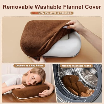 Tablet Pillow Stand with Snack Bowl, 360° Rotating Laptop Lap Desk for 4.7-13" Kindle/Tablet/Phone, 11-15" Laptop, Pillow Kindle Holder for Hands-Free Reading in Bed, Couch,Floor -Brown - color: Brown