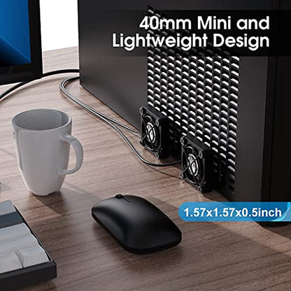 ELUTENG Dual 40mm USB Fan with 3 Speeds Adjustable 5V PC Fan Max 5500RPM | 40mm * 40mm * 25mm Mini Case Fan Quiet Computer Fan Compatible for PC, TV Box, Router, Xbox, PlayStation - size: 40mm