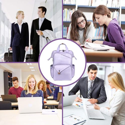 Hap Tim Laptop Backpack for Women - Travel, Work, Nurse & Teacher - Purple (7651-PP) - color: Purple