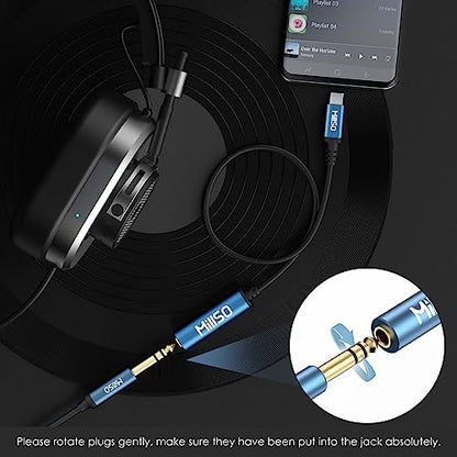 MillSO USB Type C to 1/4 Headphone Adapter TRS 6.35mm Female to USB C Aux Audio Adapter Stereo Jack Adapter for Amplifiers, Mixer, Home Theater, Smartphones, Laptop, 6.35mm Headphones - style: USB-C Male to 1/4 Female