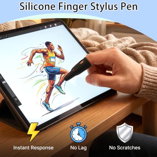4 Pack Finger Stylus Pen for Touchscreen - 2 Sizes Touch Screens Pen Adults | High Precision Sensitivity Silicone Capacitive Stylus Suitable for iPad/iPhone/Android Phones Tablets