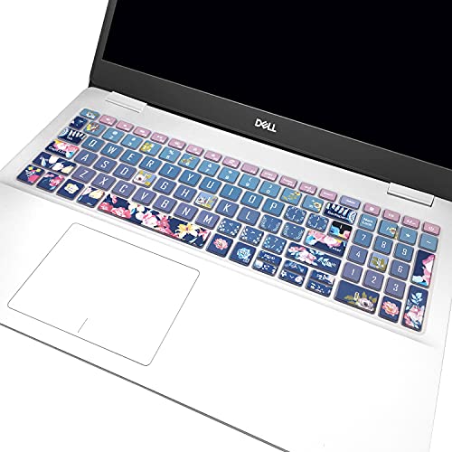 Keyboard Cover for 2021 2020 2019 Dell Inspiron 15 5501 5502 5505 5508 5584 5590 5593 5598 15.6" & Inspiron 15 7000 7590 7591 7501 7506 7706 7790, Vostro 7590 5590 7500, Red Flower - color: Red Flower