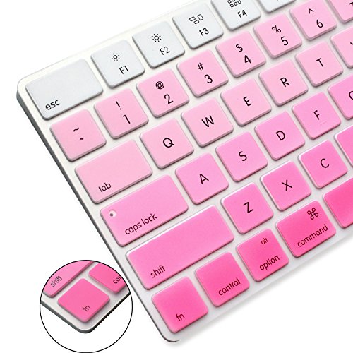 ProElife Ultra Thin Silicone Keyboard Protector Cover Skin for Apple Magic Keyboard & Magic Keyboard 2 (U.S Version, Model: MLA22L/A-A1644, Without Numeric Keypad) (Ombre Pink) - color: Ombre Pink