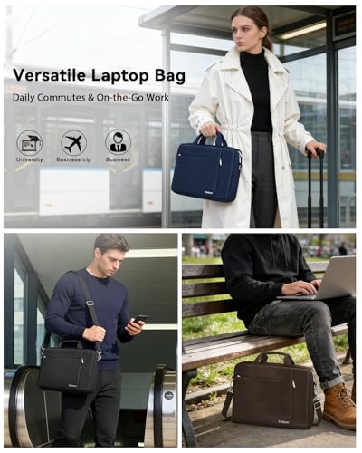 Ferkurn Laptop Bag Case for Women Men Computer Bag Compatible with HP Envy Pavilion Omen/LG Gram/MSI/Dell Inspiron XPS/Lenovo/Acer, Shoulder Strap Carrying Messenger Briefcase, Blue, 14 Inch - color: Blue, size: 14 inch