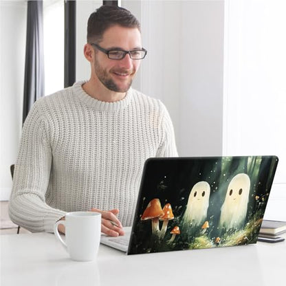 Universal Laptop Skin, DIY Cut-to-Fit Vinyl Cover Compatible with HP, Dell, Lenovo, Mac (13.3" to 15.6"), Anti-Scratch, No Residue & Bubble-Free Protective Decal Sticker, Cute Ghost Forest - color: Cute Ghost Forest