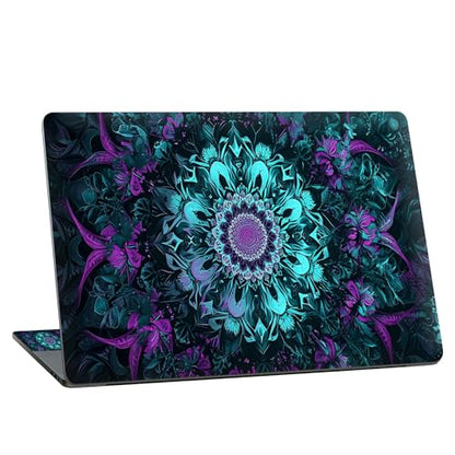 Universal Laptop Skin Sticker with 2 Wrist Pad Skins, Waterproof Scratch Resistant Vinyl Laptop Cover Decal, Cut to Fit for 11–15.6 Inch MacBook HP Dell Lenovo, Blue Mandala - color: Blue Mandala