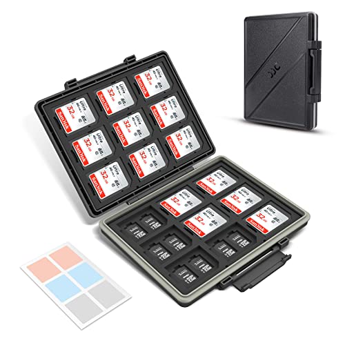 [High Capacity] 54 Slots Memory Card Case for 36 Micro SD and 18 SD Cards with Labels,Water-Resistant Anti-Shock Anti-Dust,Micro SD/SDHC/SDXC TF Card and SDHC/SDXC Holder Organizer Storage | Water-Resistant Anti-Shock Anti-Dust, Micro SD/SDHC/SDXC TF Card