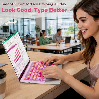 Keyboard Cover for Long Nails – Raised Silicone Sticker Keys with Removable Silicone Mat – Adapts to Most 13" to 15.6" Laptop Keyboards (PC & Mac) – Gift-Ready Design