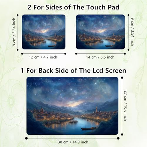 Laptop Skin Sticker Decal, Universal Reusable Vinyl Laptop Cover for 12" 13" 13.3" 14" 15" 15.4" 15.6" Notebook PC, Waterproof Scratch-Resistant with 2 Wrist Pads, Easy to Apply & Remove,Galaxy City - color: Galaxy City