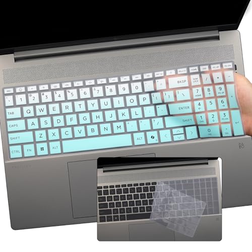 2 PCS Keyboard Cover for HP 15.6" Laptop 15-fc 15-fd 15z-fc000 15-fd0083wm 15t-fd000,HP OmniBook 5 AI 16" 16-ag 16-af 16-ba 16-bc 16z-ag100 16z-bc100 Series Laptop 16-af1037nr 16-bc1047nr-MGreen+Clear - color: MGreen+Clear