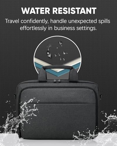 Bulado Laptop Bag with File Organizer, 15.6" Laptop Case, Water-Resistant | Multi-Compartment Work Bag, Carry-On for Business Commute Work Travel Trip