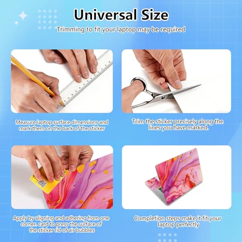 Universal Laptop Skin Sticker Decal for 11.6”12" 13" 13.3" 14" 15" 15.4" 15.6" Reusable Waterproof Scratch-Scratch Resistant Protective Vinyl Laptop Notebook Skin Stickers - Pink Marble - color: Pink Marble