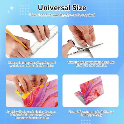 Universal Laptop Skin Sticker Decal for 11.6”12" 13" 13.3" 14" 15" 15.4" 15.6" Reusable Waterproof Scratch-Scratch Resistant Protective Vinyl Laptop Notebook Skin Stickers - Pink Marble - color: Pink Marble