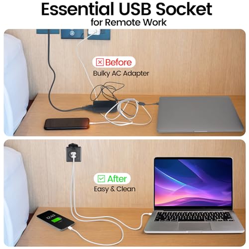 RV Dual USB C Outlet, 65W and 20W PD 3.0 USB Charging Station, 12V USB Charger for Laptops Tablets Drones, Aluminum Car Charger w/Black Bezel for Boat Camper Van Trailer (2 Pack) - color: C+C/2 PACK