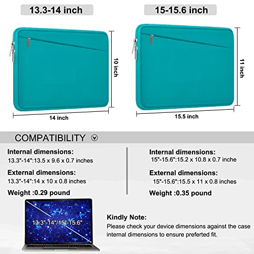 Laptop Sleeve Bag 15.6 inch, Durable Computer Carrying Bag Protective Case Briefcase Handbag with Front Pocket, Slim Laptop Case Cover for 15.6 Inch HP, Dell, Lenovo, Asus, Notebook, Light Blue - color: Light Blue, size: 15.6 Inch
