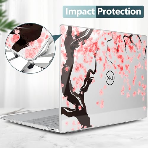 Batianda Pink Cherry Blossoms for Dell XPS 13 Laptop 2024 2025 | Fits Model 9340/9345/9350 13.4" Display, Lightweight Slim Hard Shell Protection for Girls, Students and Cherry Blossom Lovers - color: Cherry blossoms