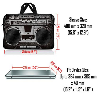 LSS 10 10.2 inch Laptop Sleeve Bag Compatible with Acer, Asus, Dell, HP, Sony, and More | Carrying Case Pouch w/Handle, Cassette Player Design - color: Cassette Player Design, size: 8 in -10.2 in