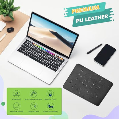 Mouse Pad, PU Mouse Pad，Leather Mouse Pad with Stitched Edge Micro-Fiber Base with Non-Slip Waterproof，Mouse Pad for Computers，Laptop, 8x11Inch (Black) - color: Black, size: 8L x 11W inches