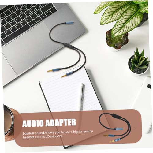 Gatuida One Headphone Mic Audio Y Splitter Cable Compact Headset Jack Adapter Cord for Laptop with Separate Audio Microphone Ports