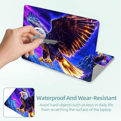 Universal Laptop Skin Decal, 3-Piece Vinyl Protector for 12 13 14 15.6" Notebook, Waterproof Anti-Scratch, Easy Trim & Bubble-Free Finish, Majestic Eagle Soaring High - color: Majestic Eagle Soaring High