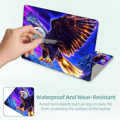 Universal Laptop Skin Decal, 3-Piece Vinyl Protector for 12 13 14 15.6" Notebook, Waterproof Anti-Scratch, Easy Trim & Bubble-Free Finish, Majestic Eagle Soaring High - color: Majestic Eagle Soaring High