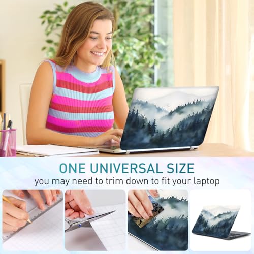 12.1-15.6 Inch Laptop Skin Decal, Universal Reusable Vinyl Laptop Cover Sticker, Waterproof Art Decal Protector - Misty Forest - color: Misty Forest