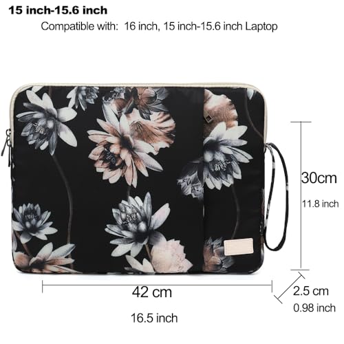 Laptop Sleeve 13.3 inch14 Inch, 15.6inchWater Resistant Traveling Computer Cover with Handle, Shockproof Protective Carrying Laptop Case (Y8-Lotus, 14 inch) - color: Y8-Lotus, size: 14 inch