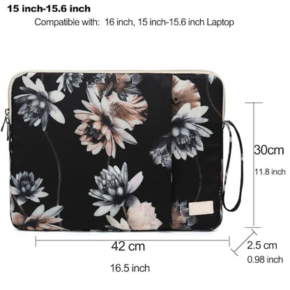Laptop Sleeve 13.3 inch14 Inch, 15.6inchWater Resistant Traveling Computer Cover with Handle, Shockproof Protective Carrying Laptop Case (Y8-Lotus, 14 inch) - color: Y8-Lotus, size: 14 inch